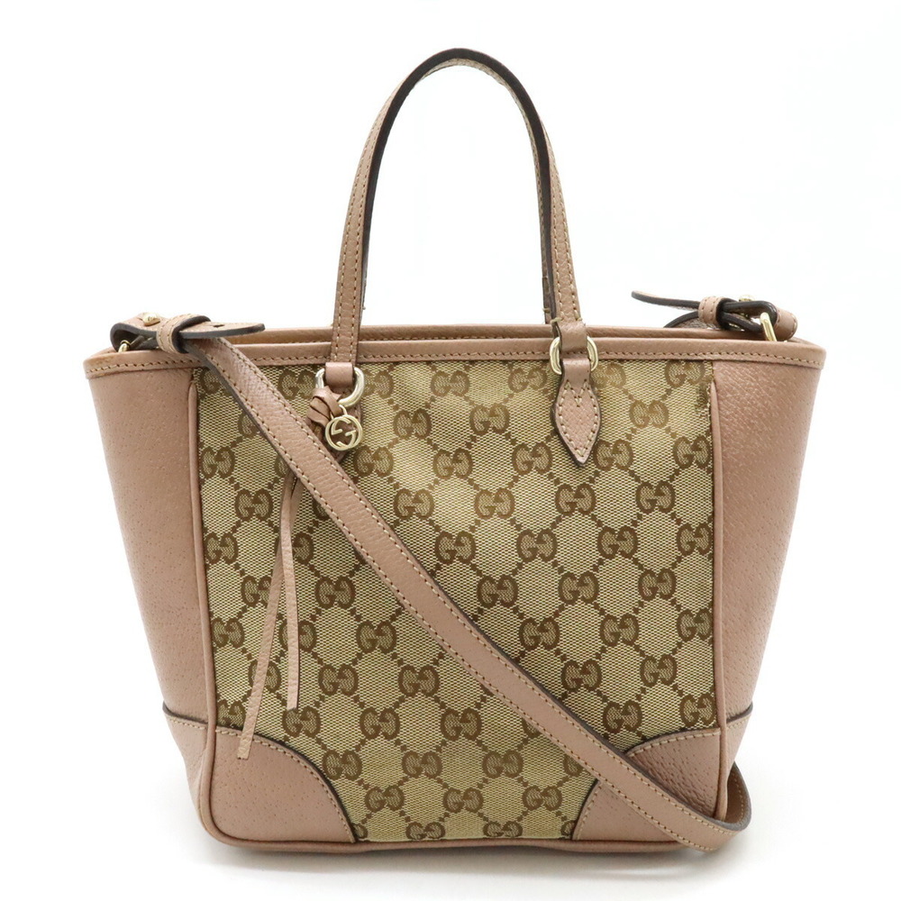 Gucci Brie Small GG Handbag Leather Khaki Pink